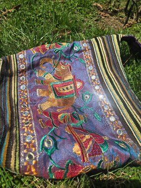 Glowing Cross body bag handmade